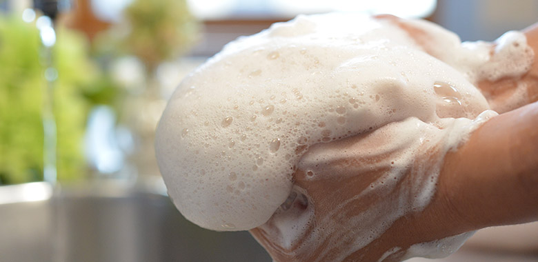 皮脂をやさしくケアする、サポニンの泡立ち。