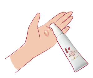 適量(1~3プッシュ)を手に取り、お肌全体へスーッと馴染ませます。